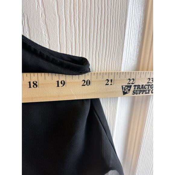 mossimo stretch black ruffle sleeveless tank top large - Picture 4 of 6